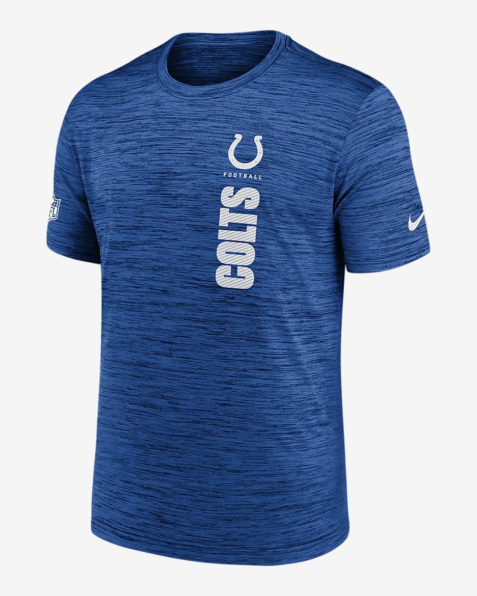 Nike Men s Indianapolis Colts 2024 Sideline Velocity Performance T Shirt Blue Short Sleeve T shirts